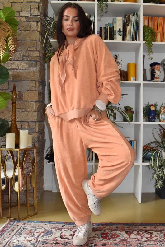 Terry B Lantern Sleeve Sweatshirt Just Peachy